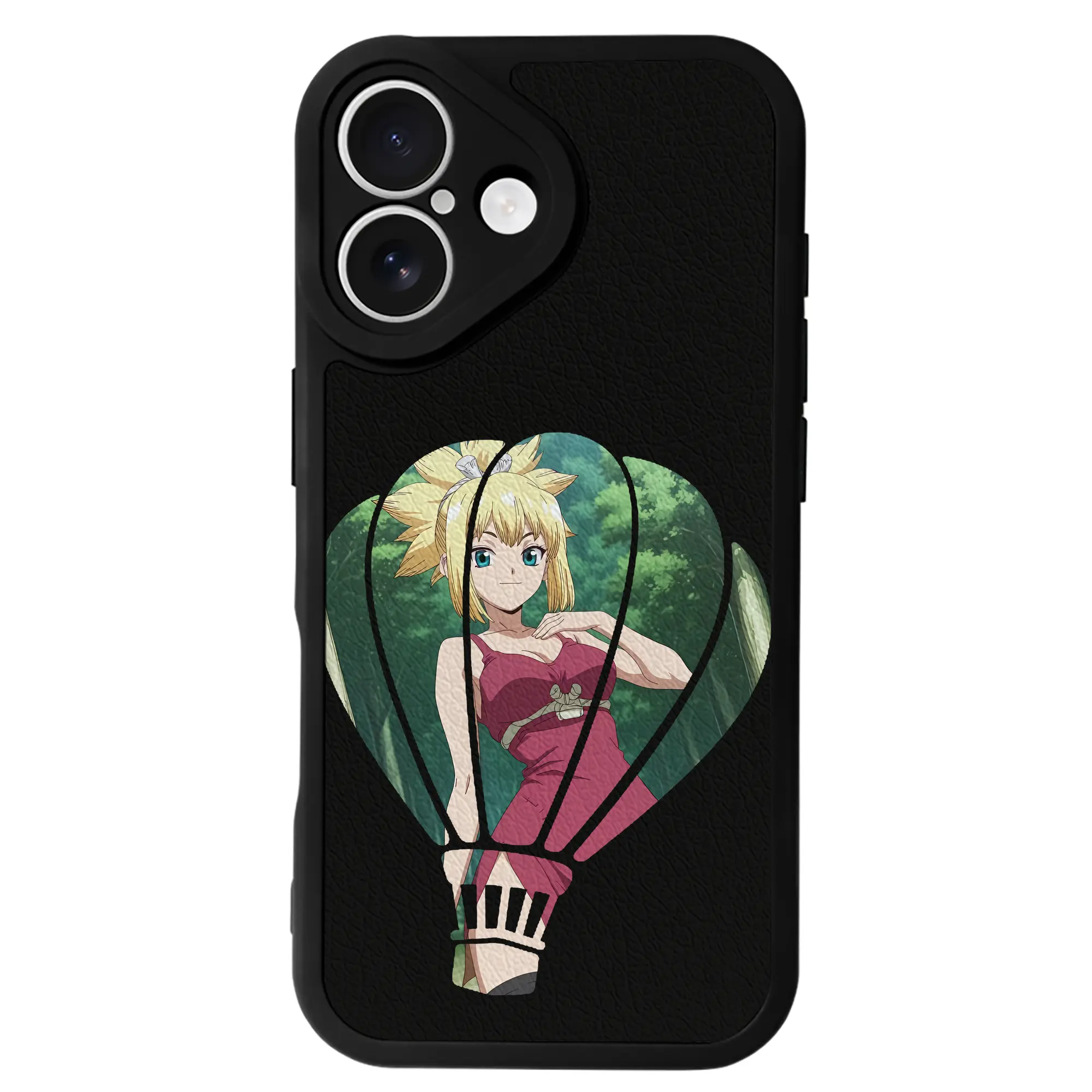 ドクターストーン グッズ,コハク - IPhone 16シリーズ対応 ・ シリコンスマホケース ・ レザー調 ・ 高精度フィット ・ 耐衝撃 ・ ワイヤレス充電対応 ・ 精密カット